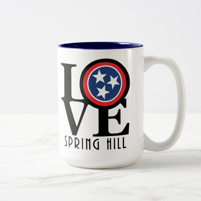Caneca De Café Em Dois Tons LOVE Primavera Hill 15oz (Direita)