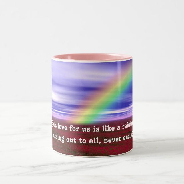 Caneca De Café Em Dois Tons Love Rainbow de Deus (Centro)