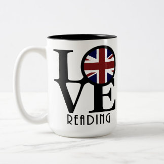 Caneca De Café Em Dois Tons LOVE Reading England 15oz