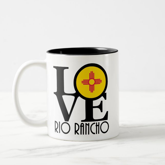 Caneca De Café Em Dois Tons LOVE Rio Rancho 11oz (Esquerda)