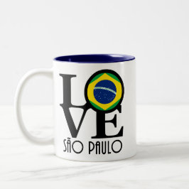 Caneca De Café Em Dois Tons LOVE São Paulo 11oz