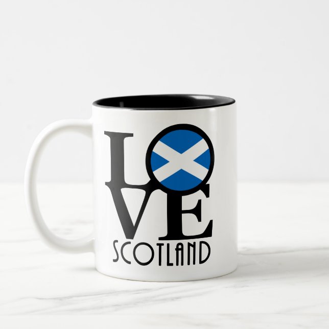 Caneca De Café Em Dois Tons LOVE Scotland 11oz (Esquerda)