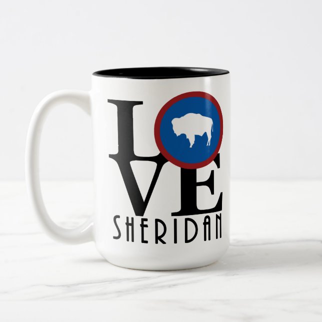Caneca De Café Em Dois Tons LOVE Sheridan 15oz (Esquerda)