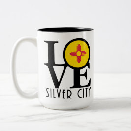 Caneca De Café Em Dois Tons LOVE Silver City 15oz