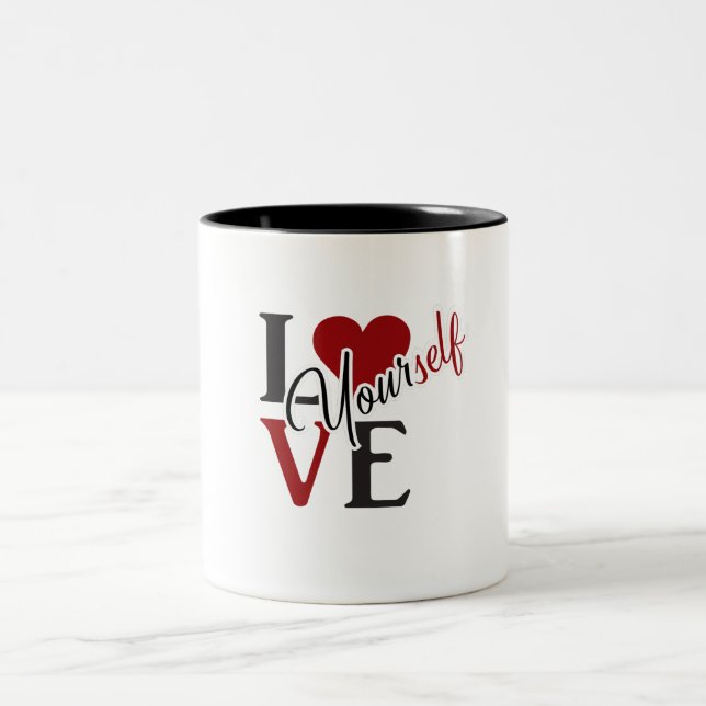 Caneca De Café Em Dois Tons Love Square T-Shirt (Centro)