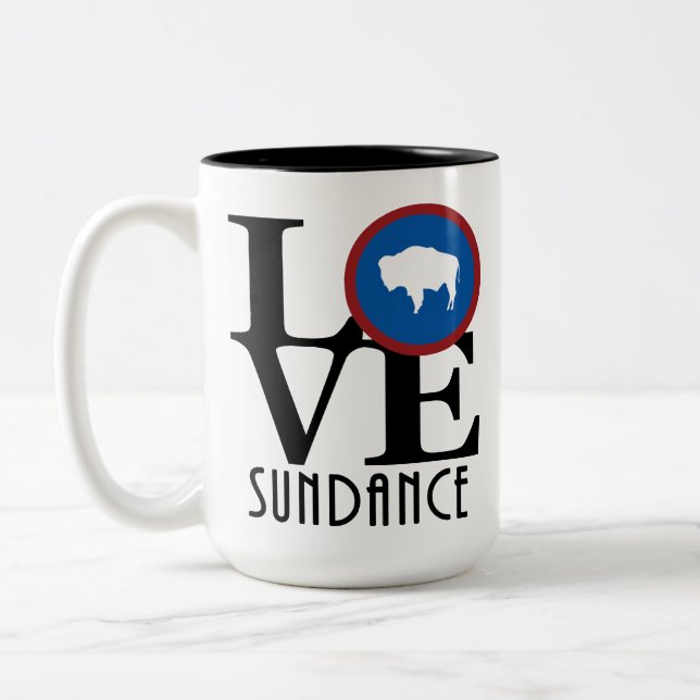 Caneca De Café Em Dois Tons LOVE Sundance Wyoming 15oz (Esquerda)