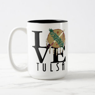 Caneca De Café Em Dois Tons LOVE Tulsa Oklahoma15oz