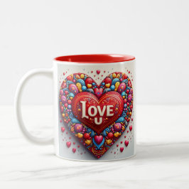 Caneca De Café Em Dois Tons 'Love U' mug