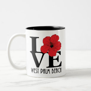 Caneca De Café Em Dois Tons LOVE West Palm Beach 11oz