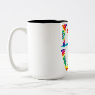 Caneca De Café Em Dois Tons Love Whippet Tie Dye Rainbow   Pão-Cão