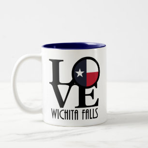 Caneca De Café Em Dois Tons LOVE Wichita Falls Texas