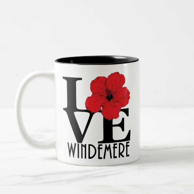 Caneca De Café Em Dois Tons LOVE Windemere Red hibiscus 11oz (Esquerda)