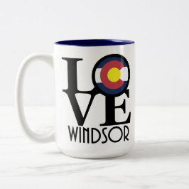 Caneca De Café Em Dois Tons LOVE Windsor Colorado 15oz