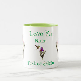 Caneca De Café Em Dois Tons Love Ya Hummingbird Iris Personalizado