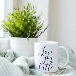 Caneca De Café Em Dois Tons Love you a latte coffee