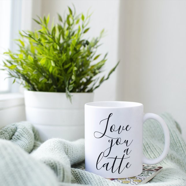 Caneca De Café Em Dois Tons Love you a latte coffee (Criador carregado)