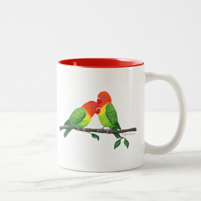 Caneca De Café Em Dois Tons Lovebird Inspirational Mug, 11 oz (Direita)