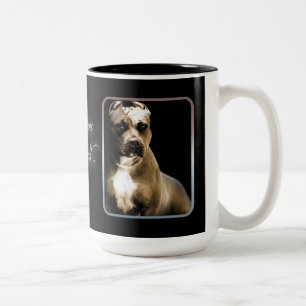Caneca De Café Em Dois Tons Loving Pet Pitbull Mug