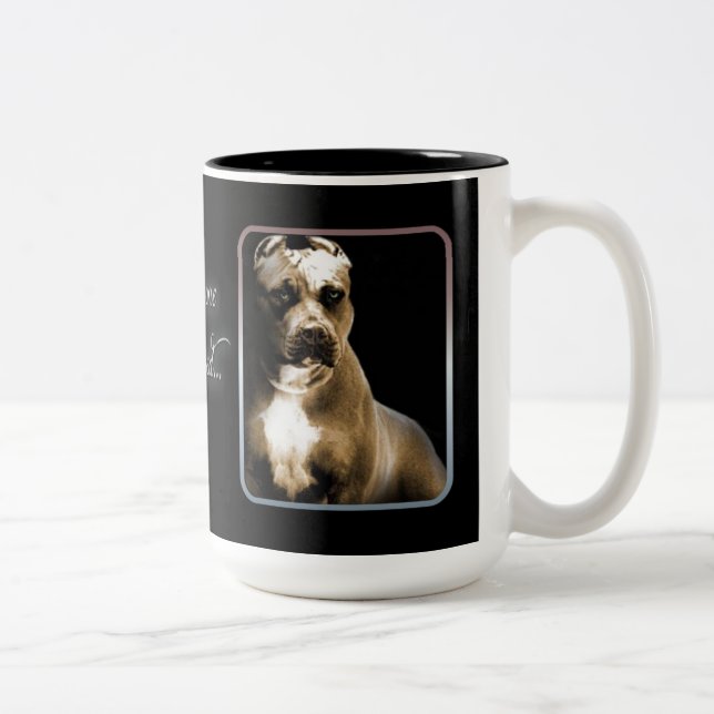 Caneca De Café Em Dois Tons Loving Pet Pitbull Mug (Direita)