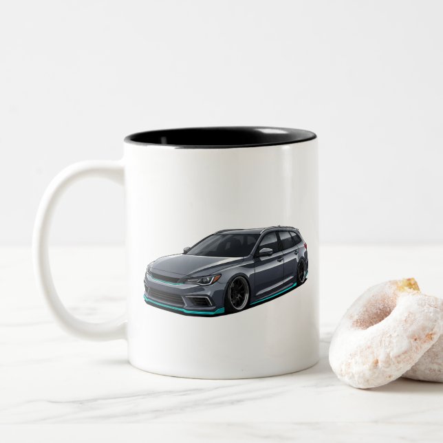 Caneca De Café Em Dois Tons Lowered Stance JDM Car Bagged Tuner Culture Coffee (Com Donut)