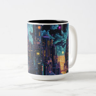 Caneca De Café Em Dois Tons lua