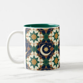Caneca De Café Em Dois Tons Lua Crescente Geométrica Islâmica do Ramadão Sem C