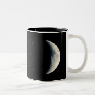 Caneca De Café Em Dois Tons Lua e estrelas da terra