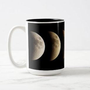 Caneca De Café Em Dois Tons Lua super, lua do sangue, eclipse lunar, 2015