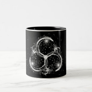 Caneca De Café Em Dois Tons Luas crescentes triplas