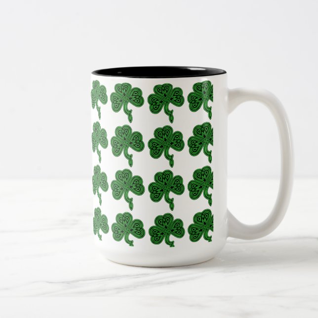 Caneca De Café Em Dois Tons Lucky Celtic Shamrock Mug (Direita)