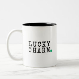 Caneca De Café Em Dois Tons Lucky Charm Dia de São Patrício Lucky Clover