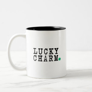 Caneca De Café Em Dois Tons Lucky Charm Dia de São Patrício Lucky Clover