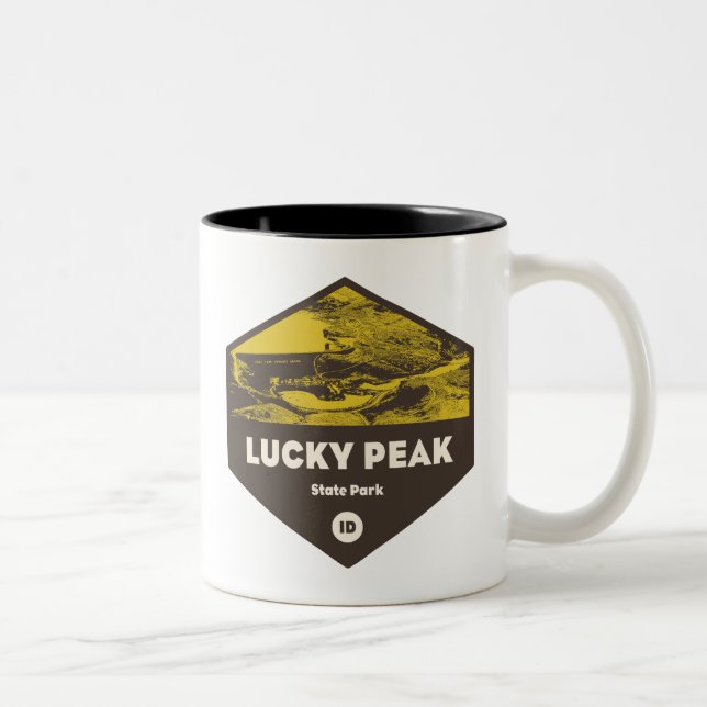 Caneca De Café Em Dois Tons Lucky Peak State Park Idaho (Direita)