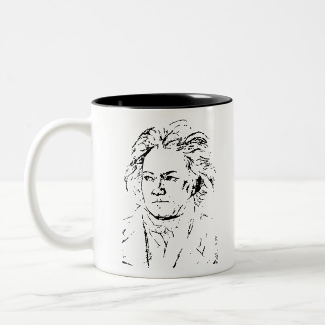 Caneca De Café Em Dois Tons Ludwig van Beethoven (Esquerda)