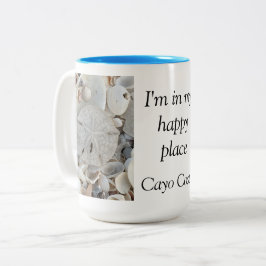 Caneca De Café Em Dois Tons Lugar feliz e areia dólar