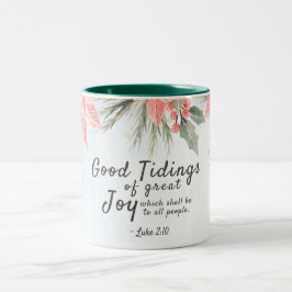 Caneca De Café Em Dois Tons Luke 2:10 Boas notícias de alegria excelente, Nata