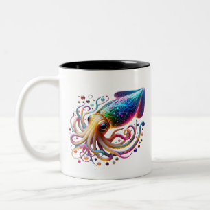 Caneca De Café Em Dois Tons Lula Neon Vibrante – Criatura Colorida e Brilhante