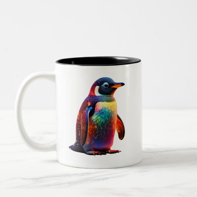 Caneca De Café Em Dois Tons Luminous Penguin Charm (Esquerda)