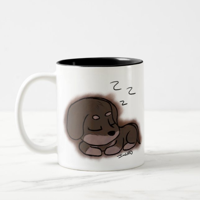 Caneca De Café Em Dois Tons Luna Dormindo (Esquerda)
