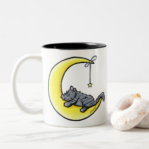 Caneca De Café Em Dois Tons Lunar Love Tabby Cat Mug