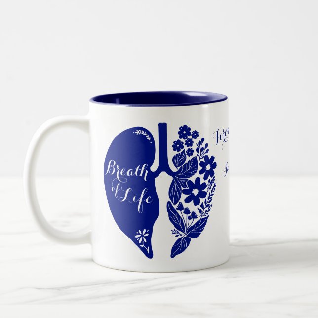 Caneca De Café Em Dois Tons Lung Transplant Wildflower Breath of Life Custom (Esquerda)
