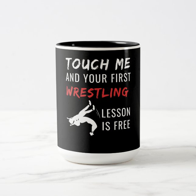 Caneca De Café Em Dois Tons Luta engraçada, Luta de esporte, presente (Centro)