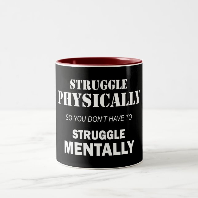 Caneca De Café Em Dois Tons Luta Física Não Mentalmente (Centro)