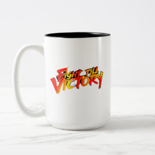 Caneca De Café Em Dois Tons Lutar Até A Vitória
