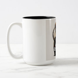 Caneca De Café Em Dois Tons Lutar como um texto branco de luva marrom