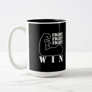 Caneca De Café Em Dois Tons Lutar, Lutar, Lutar, Ganhar