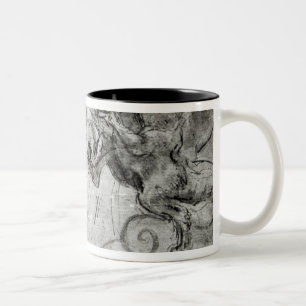 Caneca De Café Em Dois Tons Lute entre um cavaleiro e um dragão, c.1482