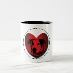 Caneca De Café Em Dois Tons Luv-A-Bull American Bulldog Pit Bull Heart