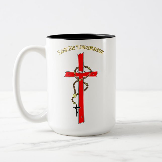 Caneca De Café Em Dois Tons Lux in Tenebris -02 (Esquerda)