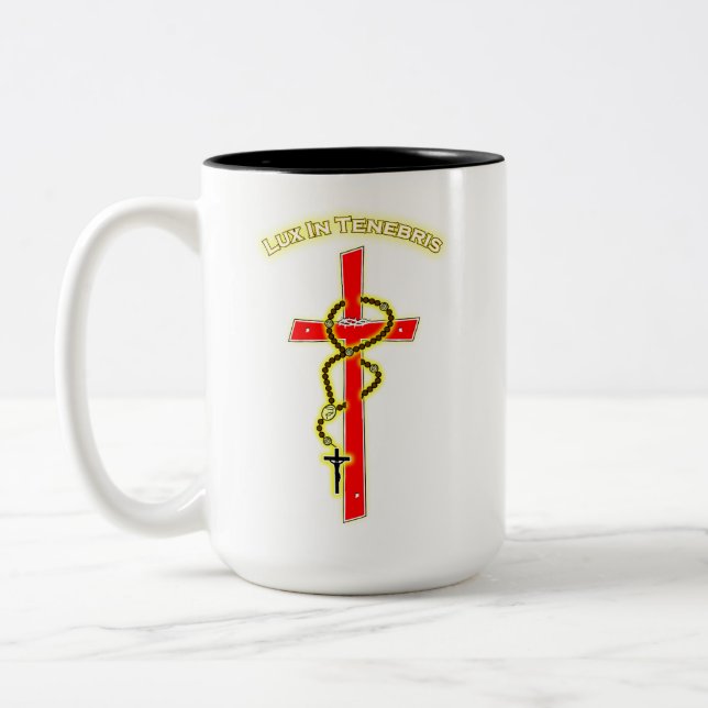 Caneca De Café Em Dois Tons Lux in Tenebris - Rosary 01 (Esquerda)